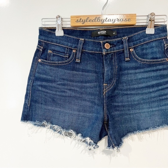 Hudson Jeans Gemma Mid Rise Cut Off Jean Shorts - Picture 6 of 13